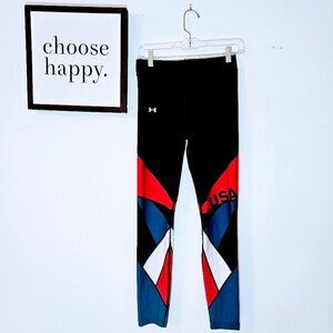 Under Armour HeatGear Compression Leggings USA Red White Blue Women’s M Like New